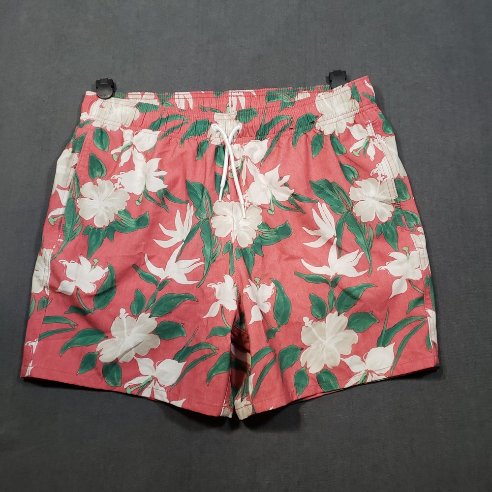 Hollister Swim Trunks Mens Large Pink Floral 4-Way Stretch Tropical Board Shorts